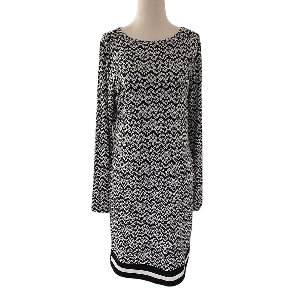 Michael Kors Black Boat Neck Long Sleeve Dress Women's Size Medium | 49-47